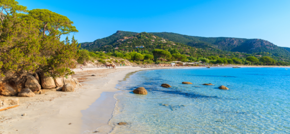 A top beach in Crete with clear blue water.