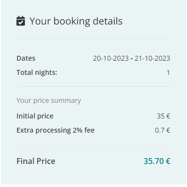 A booking details screen showing the flight price.