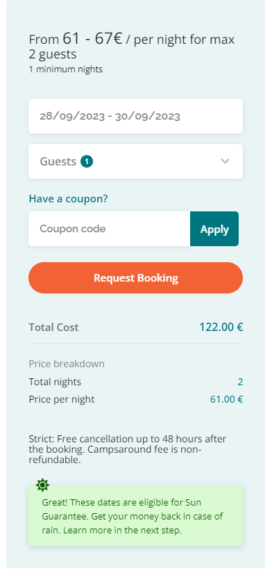 A screenshot of a flight booking page with cancellation instructions.