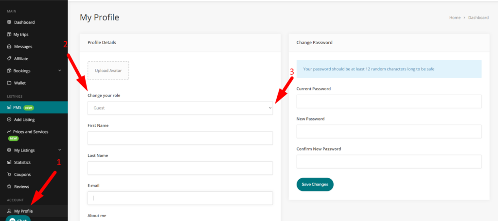 How to create a contact form in wordpress and change user roles.
