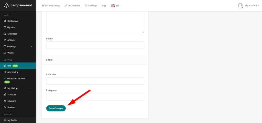 A screen with a red arrow pointing to the contact form allows users to change their role from owner to guest or vice versa.