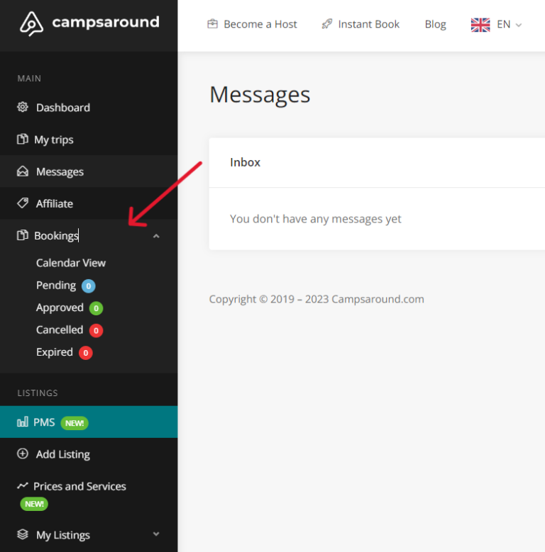 Campsound messages - how to create a campsound account and contact the guest directly.