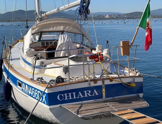 A boat is docked in the water.